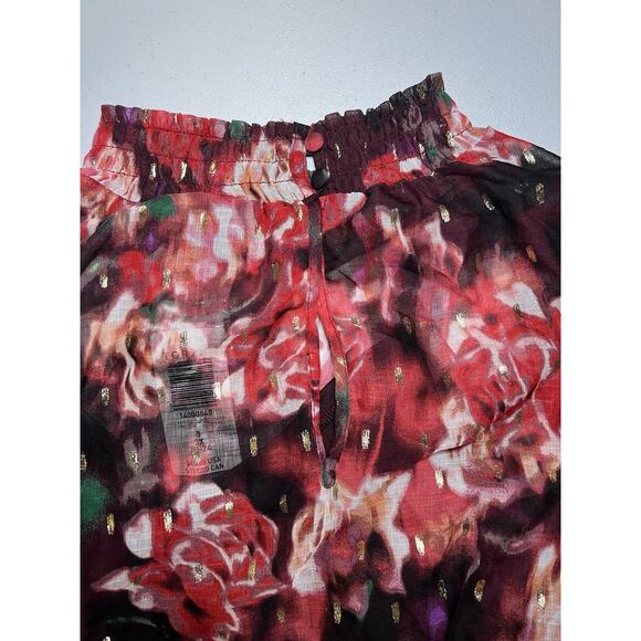 Torrid NWT $84 Burgundy Floral Chiffon Mock Neck midi Party Dress Size 3X - Picture 7 of 10